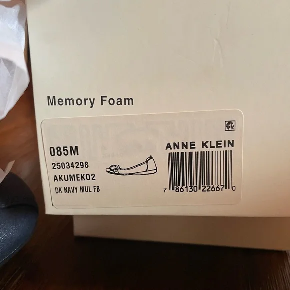 Anne Klein Navy Blue Flats with Silver Accent - Picture 5 of 9